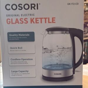 Electric Glass Kettle - Black and Silver